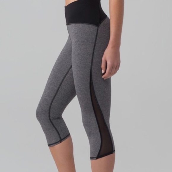 lululemon athletica Pants - Lululemon Train Times Black Grey Crop Pants